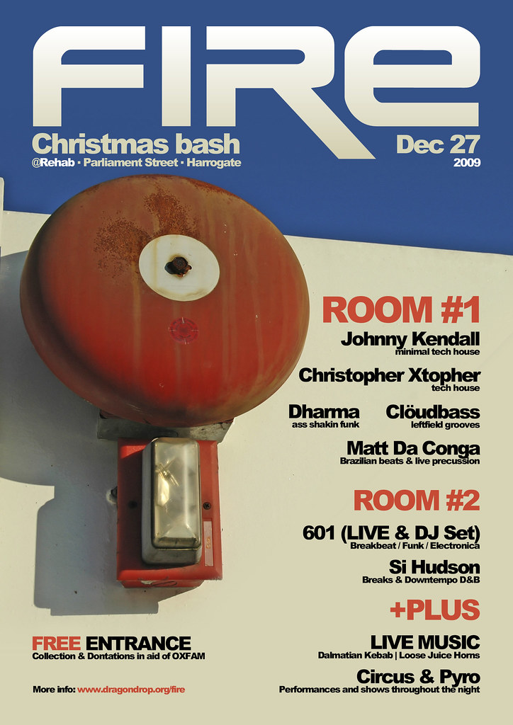 FIRE Christmas bash '09 flyer