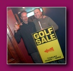 Small framed thumbnail of two men holding a Golf Sale sign