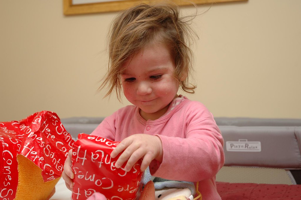 Sophie opens a gift