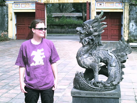 Maria and a dragon! Citadel (Imperial Palace), Hue, Vietnam, January 2006