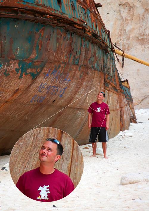 Simon, the smugglers' shipwreck at Cape Skinari, Zakynthos, Greece, October 2006